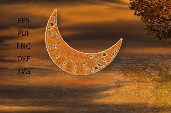 3D Luxurious Moon Floral Design