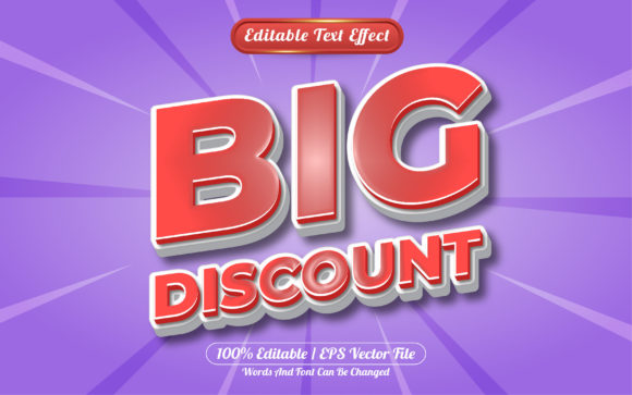 Big Discount 3D Editable Text Effect for Impactful Designs