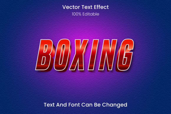 Boxing Red Color 3d Editable Text