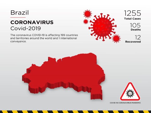 Brazil Affected Country 3D Map in Design