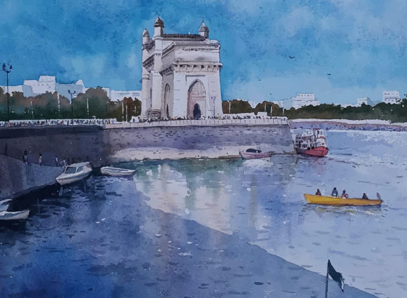 Bringing Motion to Stillness: Working with Hand Drawn Watercolor Boat, Ship, Speed Art