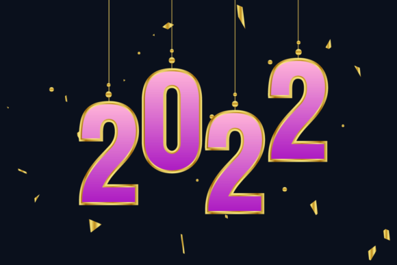 Colorful 2022 Text Clip Art and Confetti for Creatives