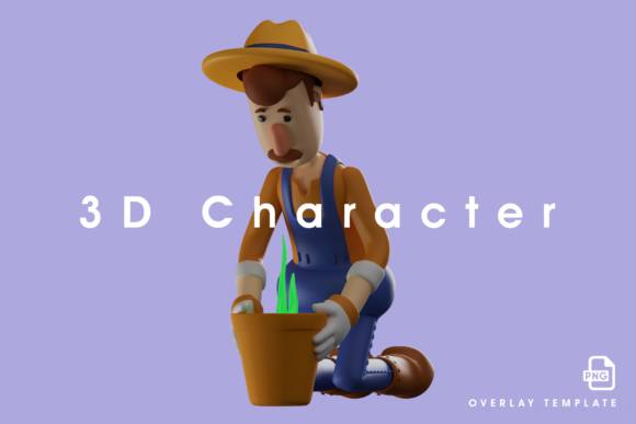 Farmer 3D Cartoon Picture Planting Plans: Bringing Garden Planning to Life