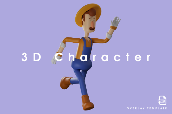 Farmer 3D Character Running Fast – A Dynamic Display Font