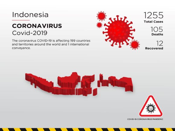 Indonesia Affected Country 3D Map
