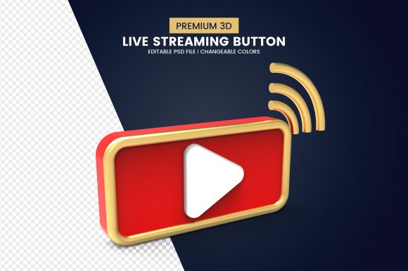 Live Streaming Play Button Icon Badge Ideas