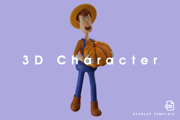The Art and Purpose of a 3D Farmer Character Having a Pumpkin