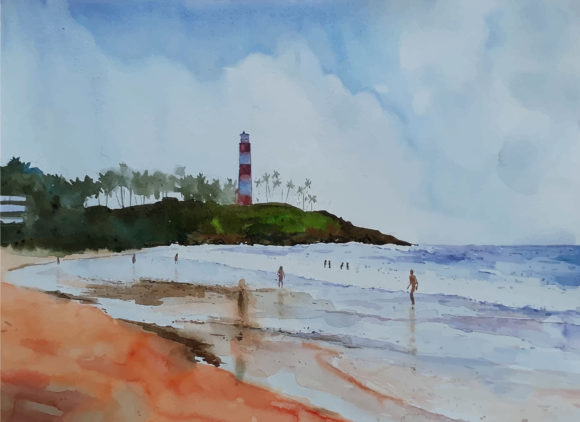 The Enduring Appeal of Watercolor Beautiful Sea Beach and Sky in Modern Visual Culture