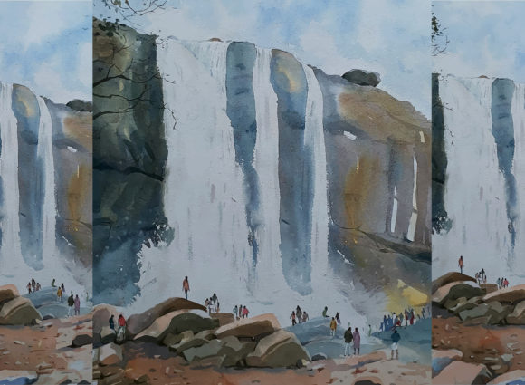 Watercolor Fountain Landscapes: Art Meets Practical Design