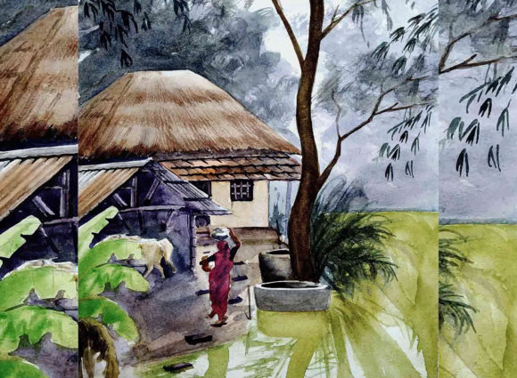 Watercolor Rural Village Scene Hand Draw: Evaluating an Artistic Asset for Real-World Projects