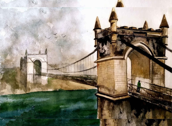 Why Watercolor Hand Drawn Scenic Bridge Town Art Still Captures Modern Hearts